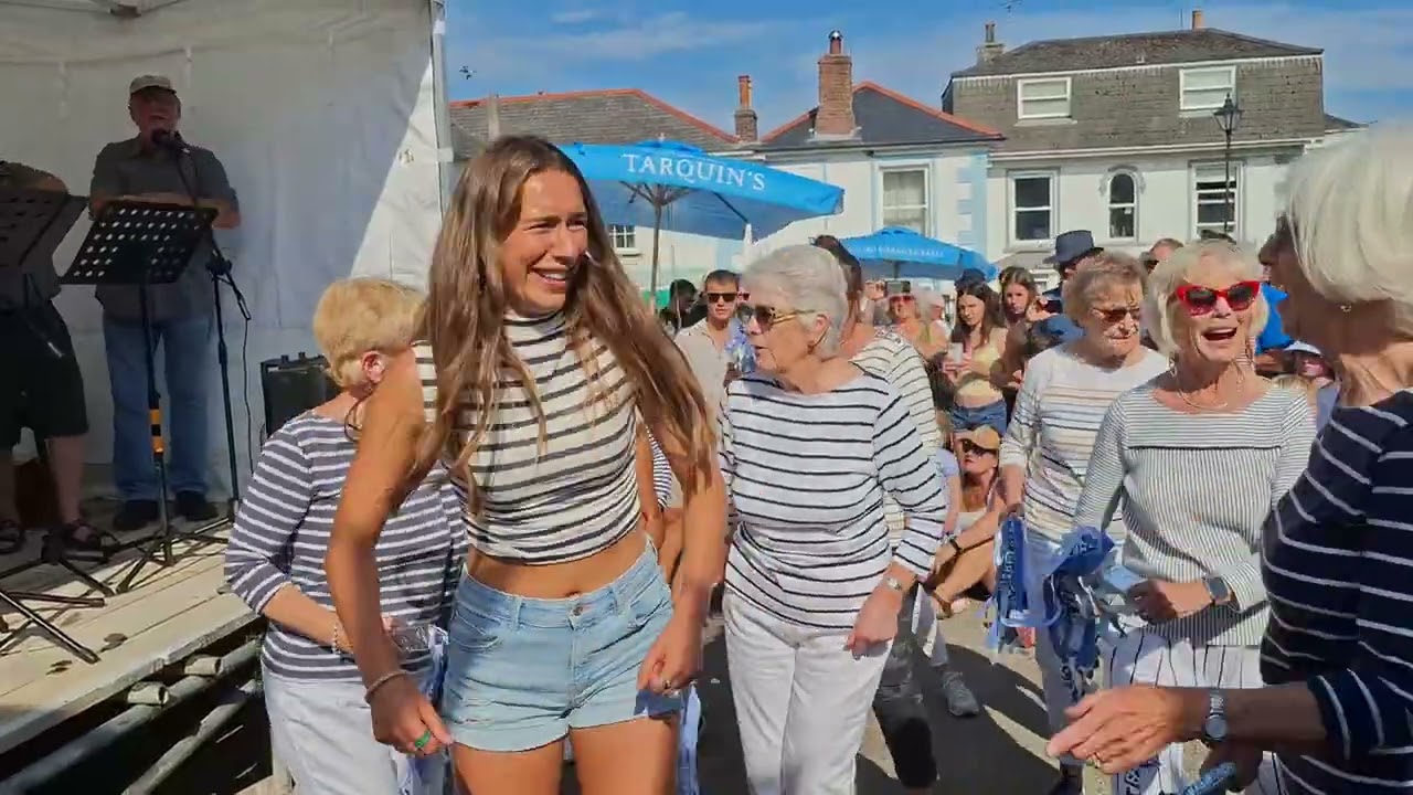 Portscatho Regatta Ladies Line Dancing with Du Hag Owr.