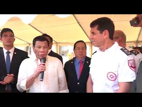 newspaper mockup President of the Philippines Rodrigo Duterte with Magen David Adom