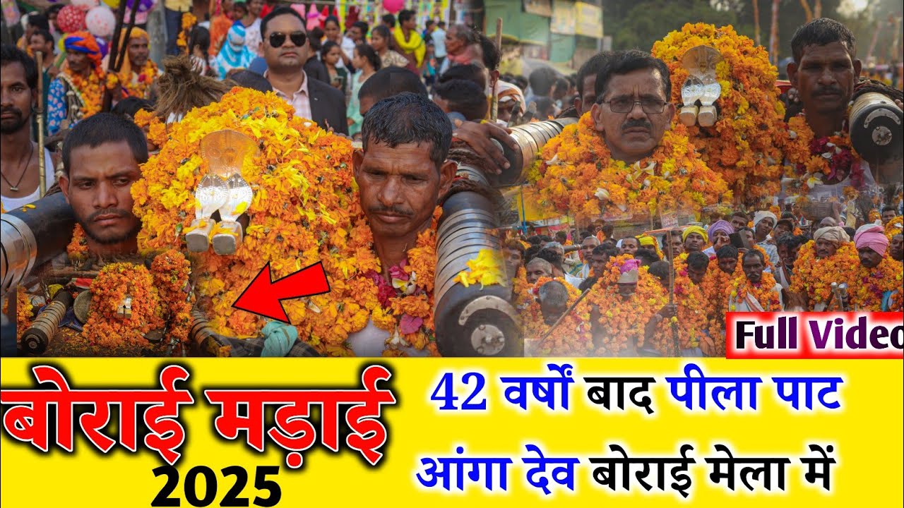 42 वर्ष बाद पीला पाट आंगादेव बोराई मड़ाई में || Borai Mela 2025 || बोराई मड़ाई 2025 || Raju YouTuber