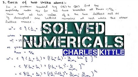 Solved Numericals of chapter 4 Charles kittle.