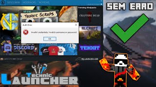 TECHNIC LAUNCHER SEM ERRO DE CREDENCIAL INVALIDA COMO INSTALAR! (2020) ✅ -=Vitão=-