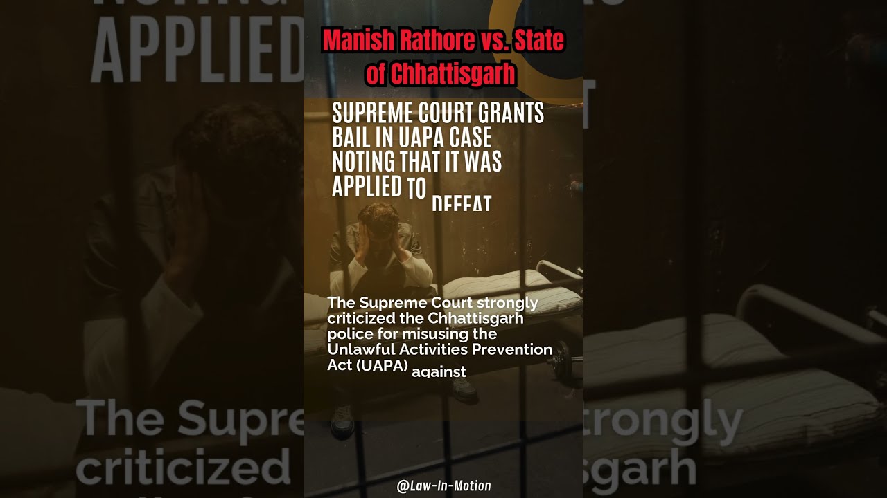 Supreme Court Grants Bail In UAPA Case Noting That It Was Applied To Defeat SC Order 