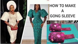 How to cut and sew a Trending structured Gong sleeve. simple and fast tutorial.#sleeves #trending screenshot 5