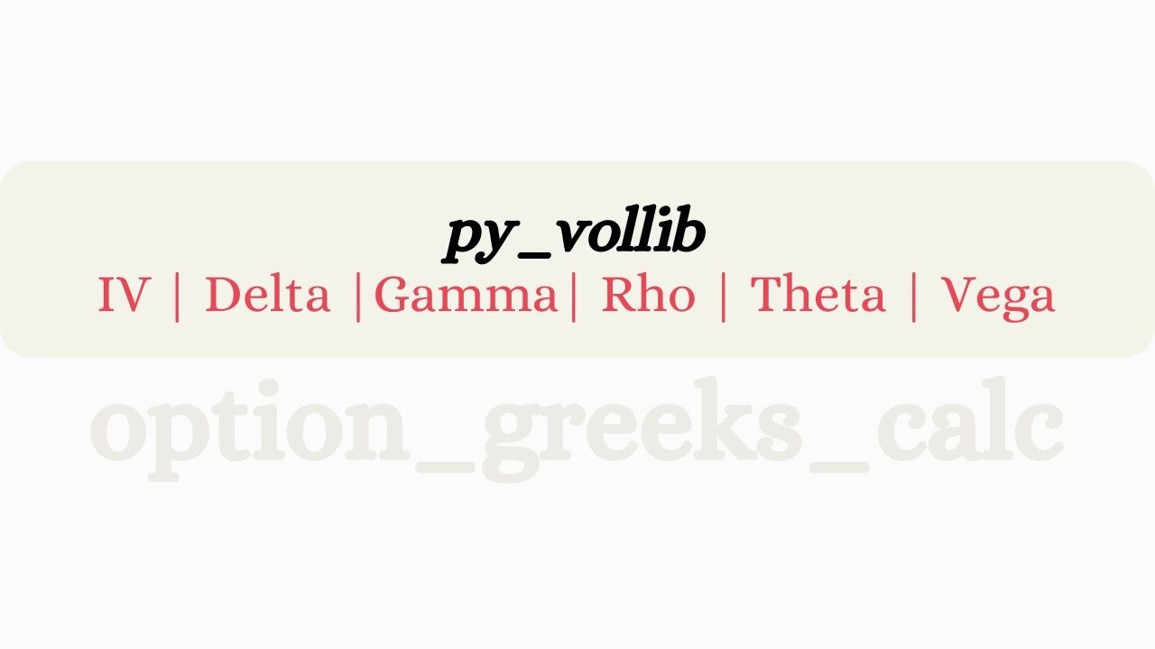 Option Greeks Calculator in Python - YouTube