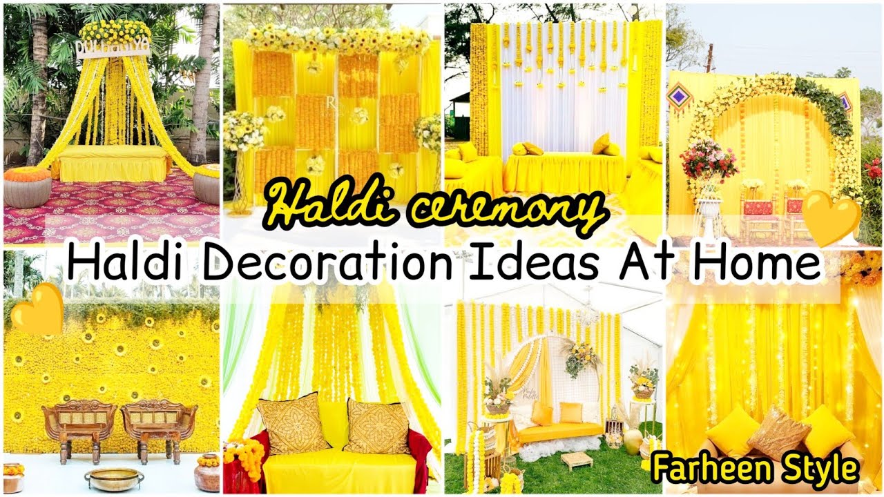 Haldi decoration ideas at home/haldi decoration/haldi ceremony ...