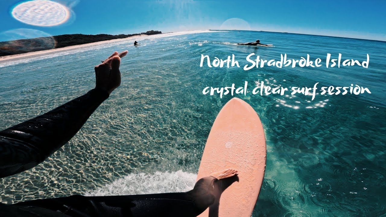 North Stradbroke Island, crystal clear water and tiny but fun surf. POV surf.