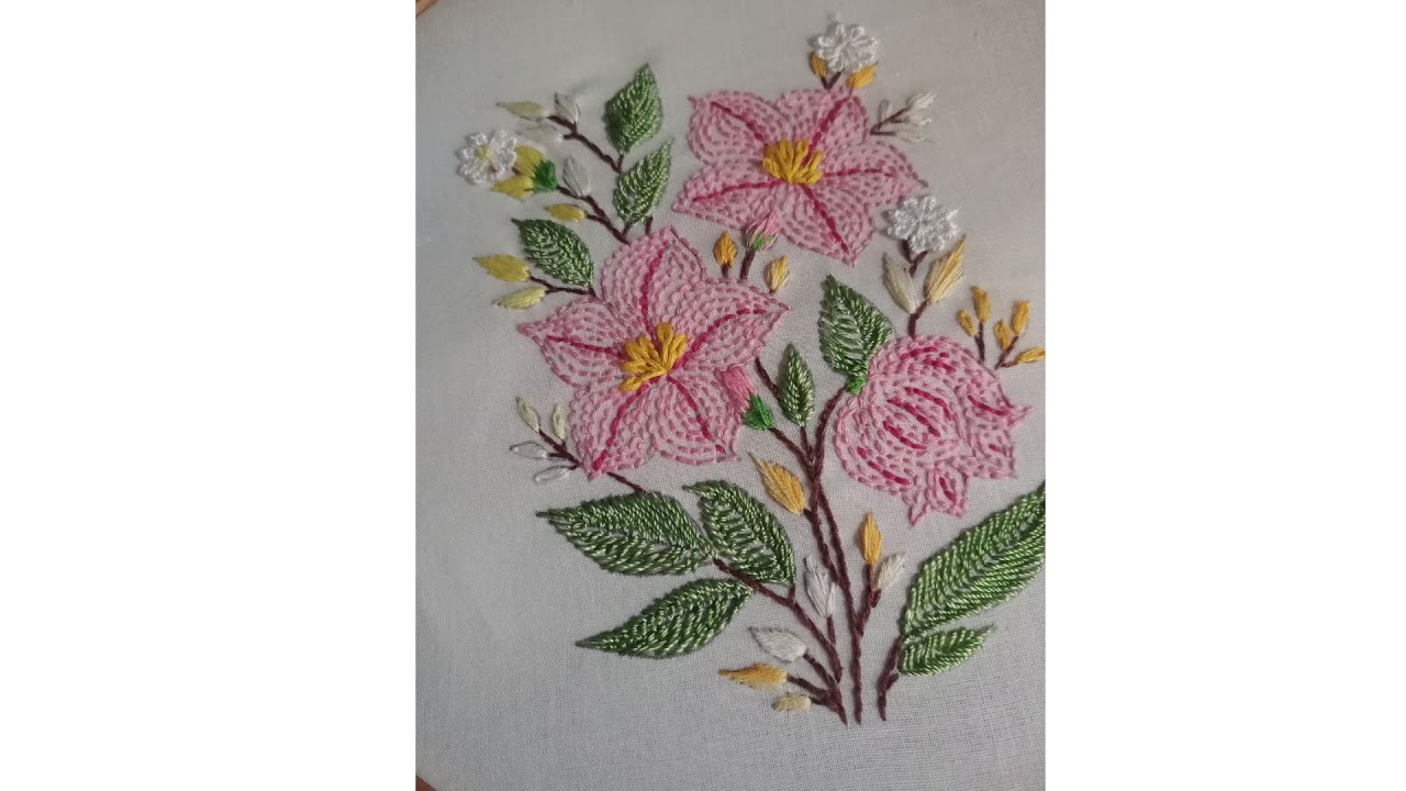 Hand embroidery/Beautiful flower bouquet Embroidery- Leisha's Galaxy embroidery