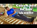 Building a pull out couch on 500 lb drawer slides for our skoolie!