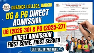 Прямое зачисление в Doranda College Ranchi: бакалавриат 2026-30 и магистратура 2025-27, в порядке... screenshot 3