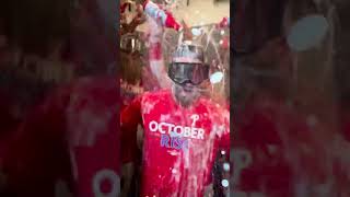 The October celebrations never get old (Bryce Harper getting doused!!)