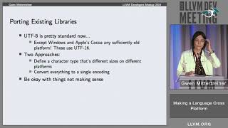 2019 LLVM Developers’ Meeting: G. Mittertreiner “Making a Language Cross Platform: Libraries and...”