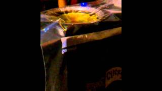Cymatics - olive oil on subwoofer