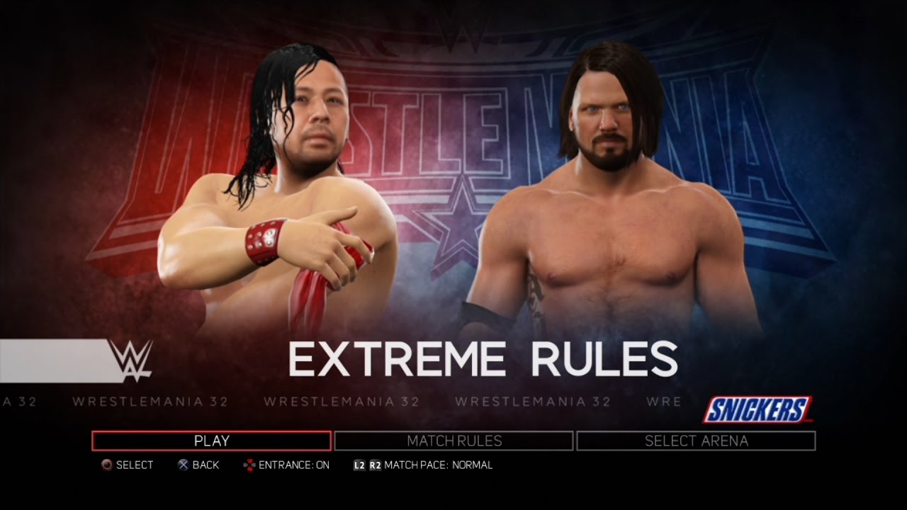 WWE 2K17 PS3 - AJ Styles VS Shinsuke Nakamura