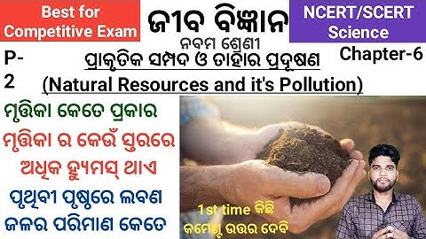 Life Science, Class 9, Chapter 6, Natural Resources, Water, Soil types