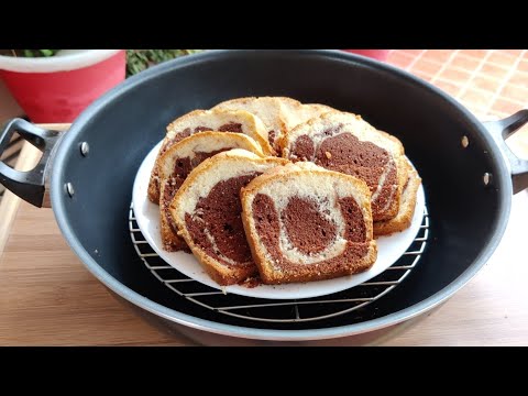 Cooking 891 - Chocolate Marble Tea Cake  - Marble Cake without Oven - No Oven No Beater No Cooker | Cooking with Asifa