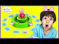 PEPPA PIG TUMBLE & SPIN GAME! Family Fun Game for Kids Egg Surprise Toys! Children Activities memory