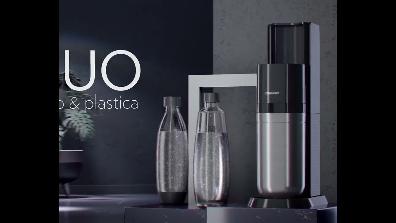 SodaStream Duo - Nuovo Gasatore con Bottiglia in Vetro e in Plastica 