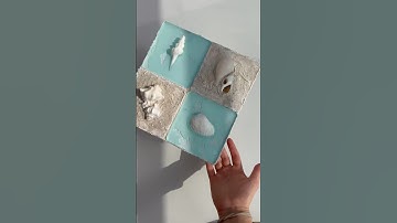 Making wall art with shells, air drying clay and resin, inspired by the ocean.  #resinart #clayart