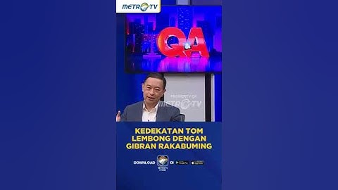 Kedekatan Tom Lembong dengan Gibran Rakabuming #shorts
