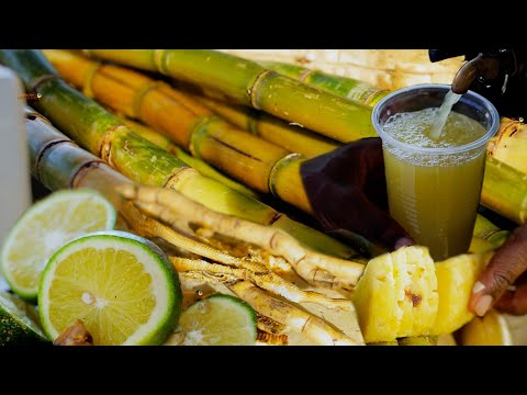 SUGARCANE JUICE: The Process Of Making Sugarcane Juice / Ugandan Street Foods