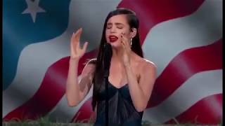 Sofia Carson sings the U.S. anthem at the Fourth of July celebration at the Capitol.