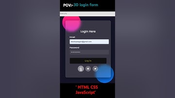 🔥 Stunning 3D Glassmorphic Login Form with Animations | HTML & CSS Magic #shorts #shortvideo