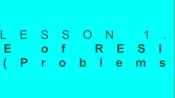 Lesson 1.1. Resistance (PROBLEMS)