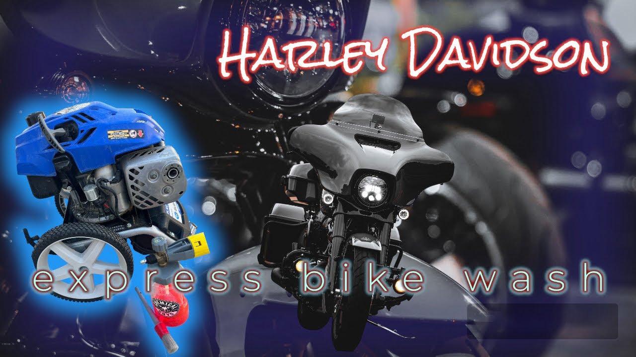 Harley Davidson Street Glide ST express wash with pressure wash and