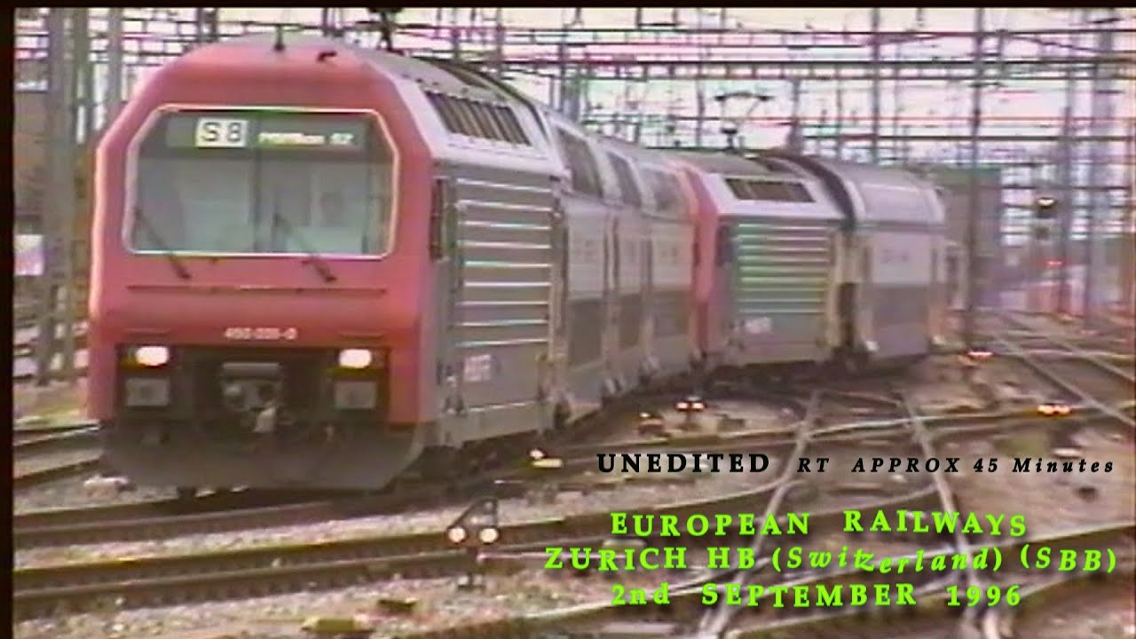 European Railways in the 1990s Zurich HB (Switzerland SBB) on 2nd September 1996