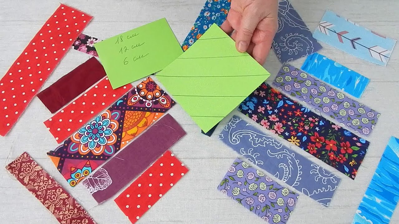 Придумала метод шитья помогает убрать головную боль. Сшить из обрезков необычное лоскутное одеяло.