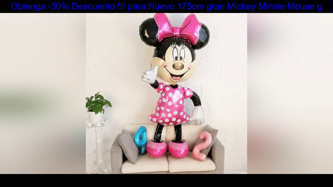 Promoción -30% – Nuevo 175cm gran Mickey Minnie Mouse globos de papel de aluminio fiesta de cumplea
