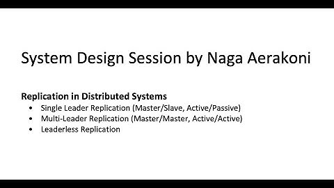 System Design Session by Naga Aerakoni - Replication in Distributed Systems