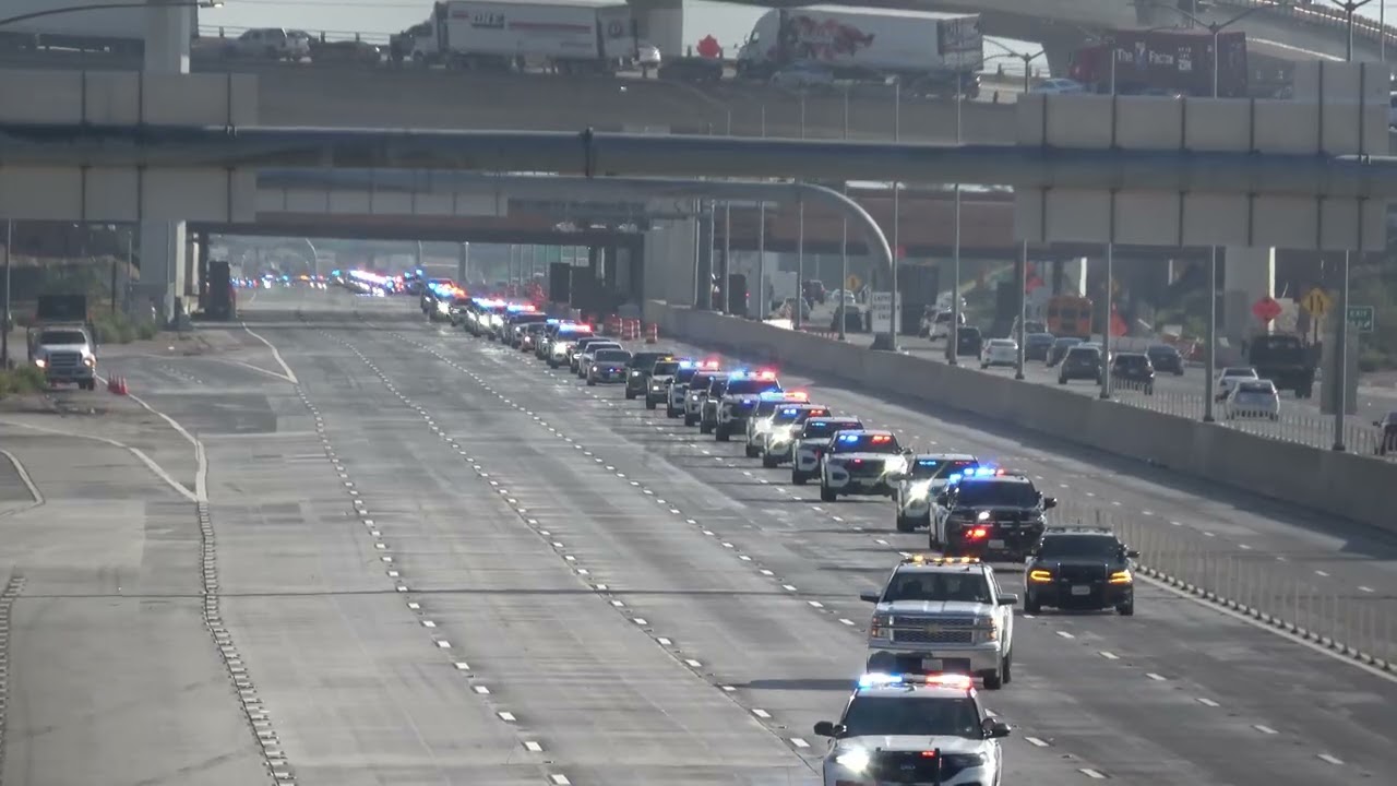 Full Freeway Line-up Tribute for Fallen SBSD Deputy Andrew Nunez | I-10 West Ontario Procession
