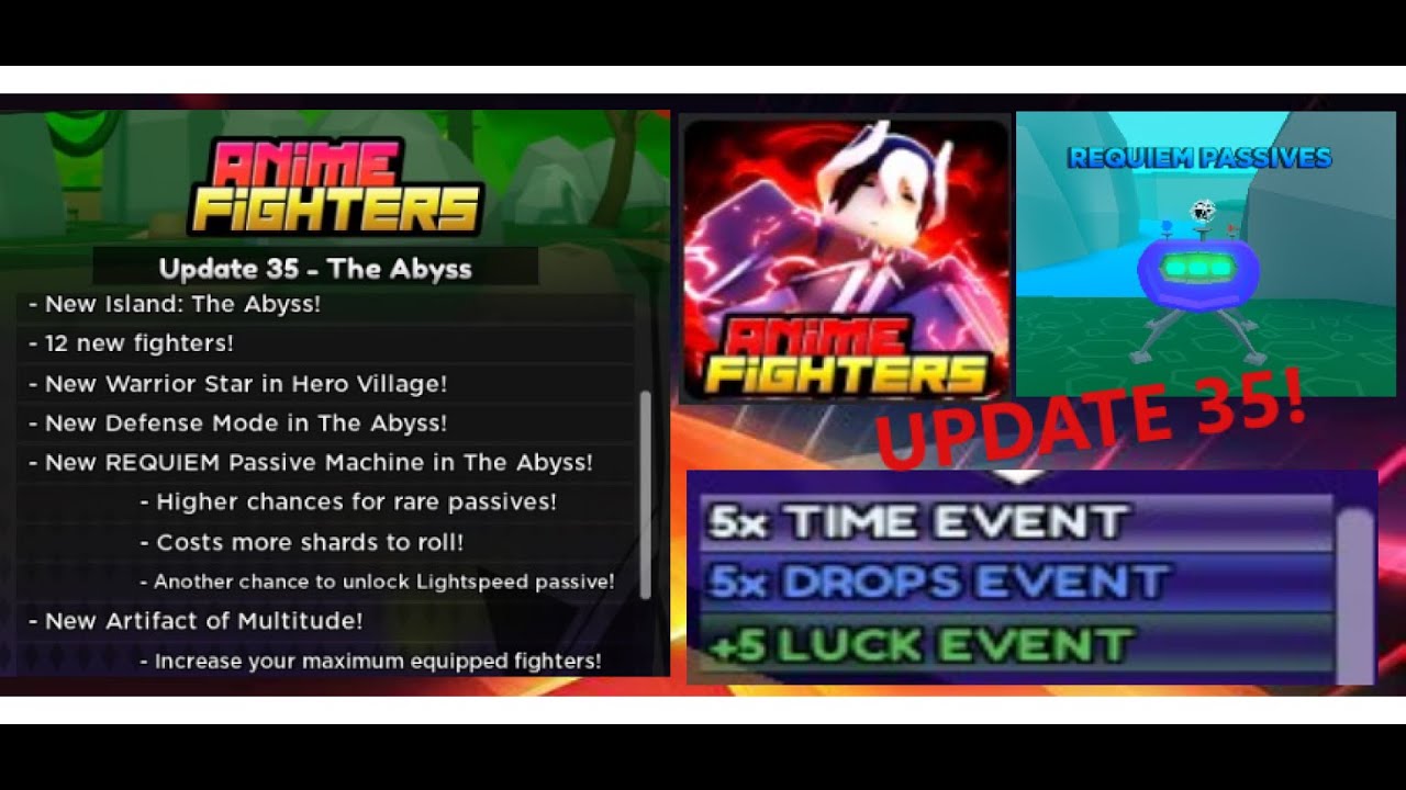 [UPD 35 + 5x🍀⏳🔍] Anime Fighter Simulator Update 35 And Much More!