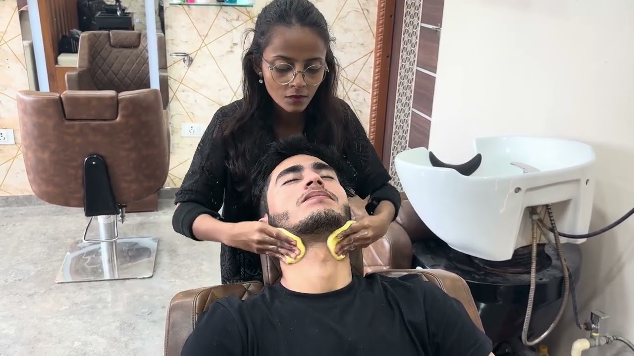 ASMR face scrub massage