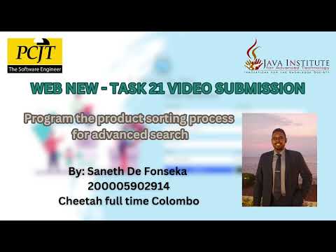 Task 21 : Program Advanced Search sorting process | Web Programming | Java Institute