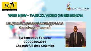 Task 21 : Program Advanced Search sorting process | Web Programming | Java Institute