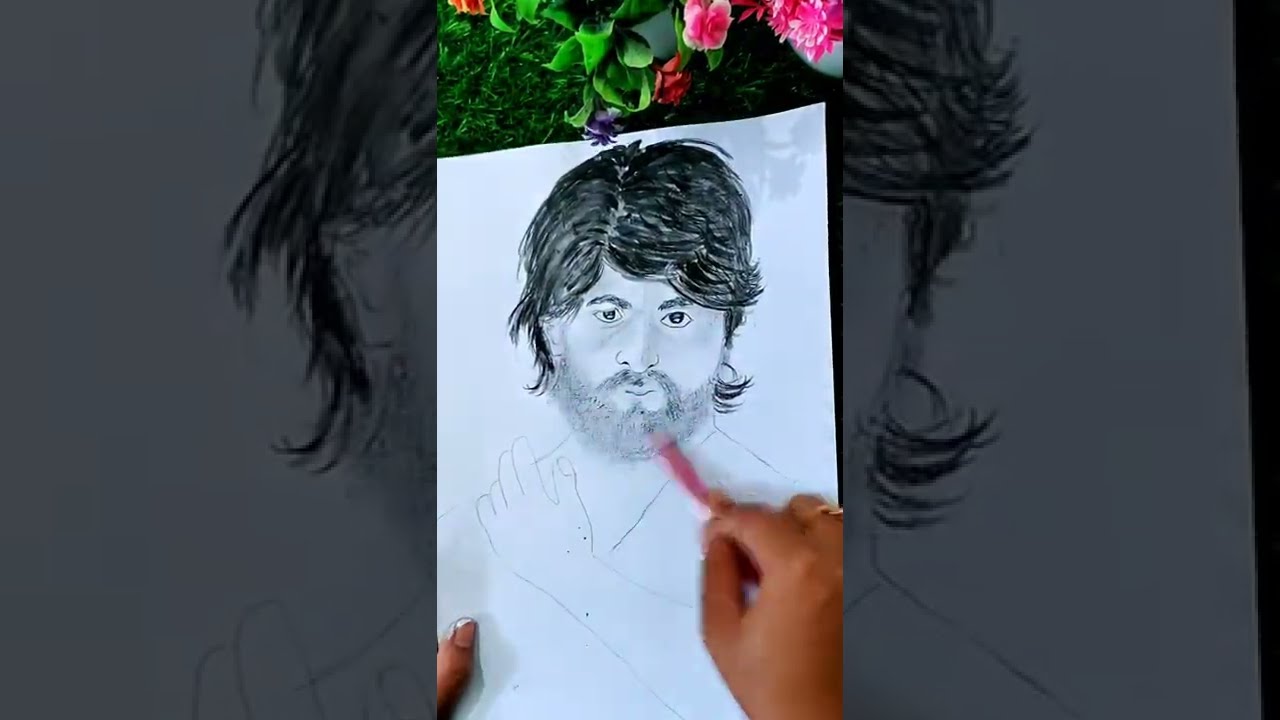 KGF Movie Yash Pencil Art | Yash Drawing | Rocky Bhai Sketch. 
