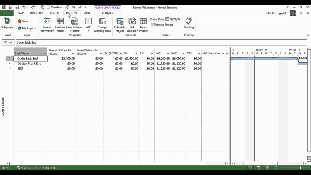 Earned Value Chart Excel