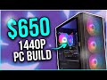 Best 650 budget gaming pc build in 2024  1440p  1080p ultra