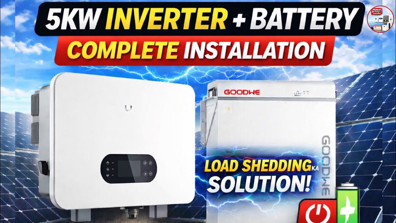 GoodWe 5kW Inverter + 5kW Lithium Battery Complete Installation | Solar System Setup ⚡🔋