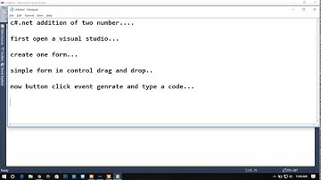 Addition of Two Numbers in C#.NET