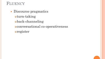 discourse pragmatics and assessing fluency