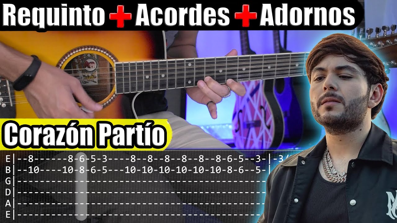 Corazón Partío - Tito Double P - Requinto + Acordes | TABS | Tutorial Guitarra