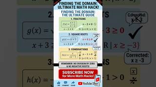 Finding Domain: Fractions & Square Roots📚#shorts