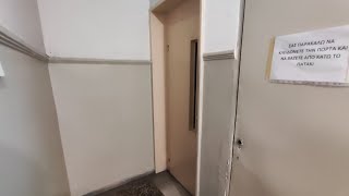 Old unknown (modernized) single-speed traction elevator in apartments @ Skra 15 Kavala