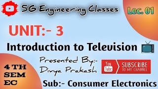 Consumer Electronics | Unit-3_lec.01 |• Introduction of Television. •|