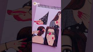 Aesthetic Drawing (Black Version) part 4 #art #drawing #shorts