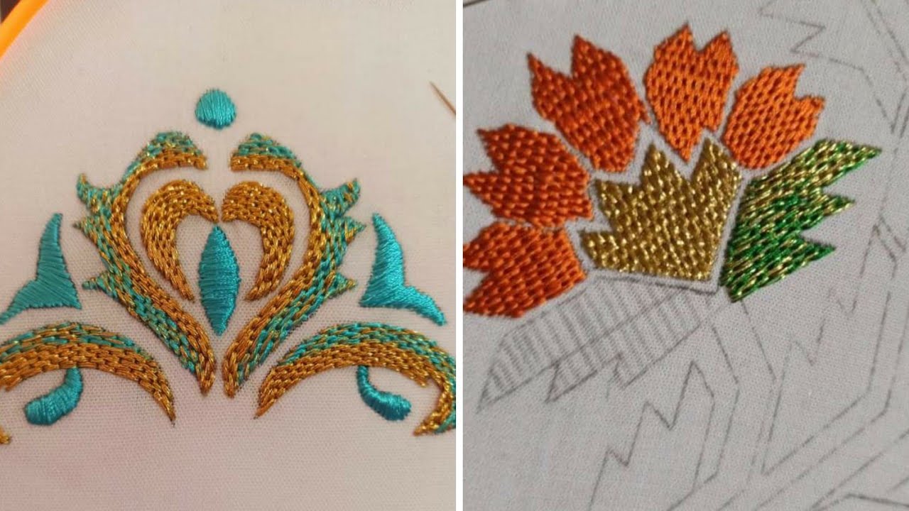 خدمي جلابتك بالطرز غرزة دقة ذهب بشرح مفصل وسهل للمبتدئات تحت طلب