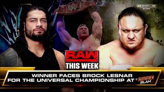 Full RAW 2017: Roman Reigns vs. Samoa Joe - Official Match Card News